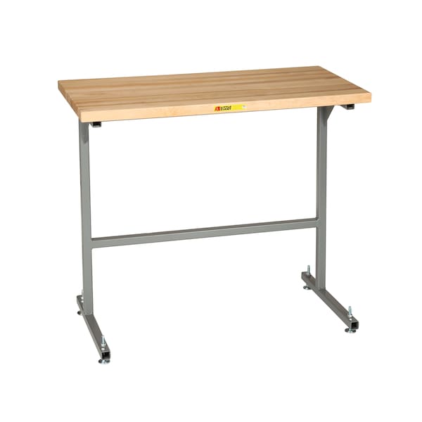 Stand Up Workstation, Butcher Block Top, 24" x 36" Top, Leg Levellers